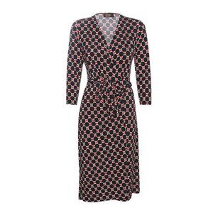 RIELLE Women's Printed Wrap Dress Size M In Black Multi